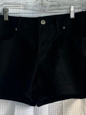 Faded Glory Black Mid-Rise Denim Shorts 12